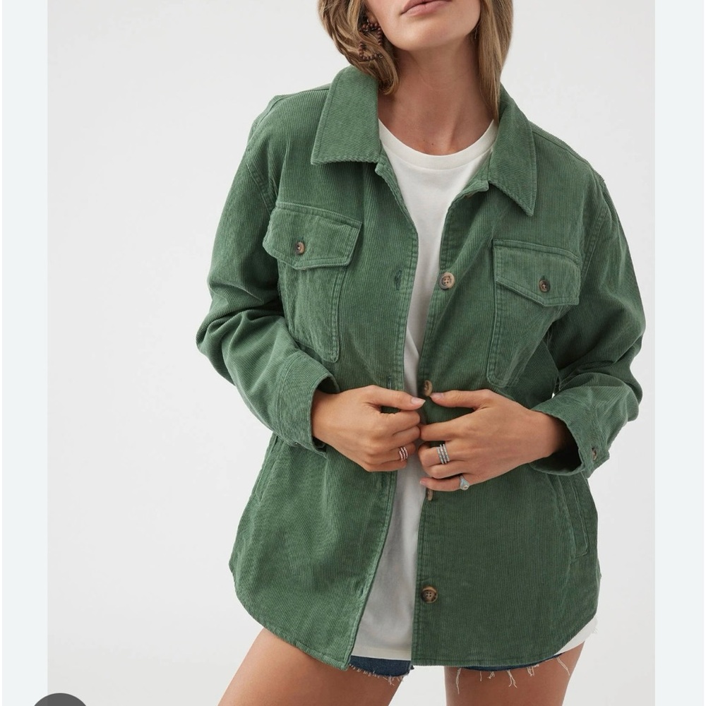 O'Neill Green Corduroy Overshirt Jacket
